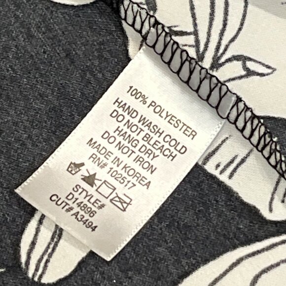 SOPRANO Mini Dress Size Large Floral Black and White Curvy No Stretch - Picture 5 of 7